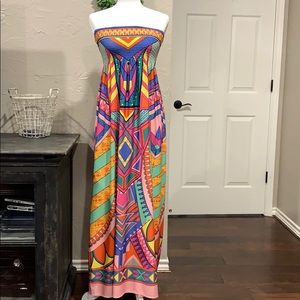 Boutique strapless maxi dress